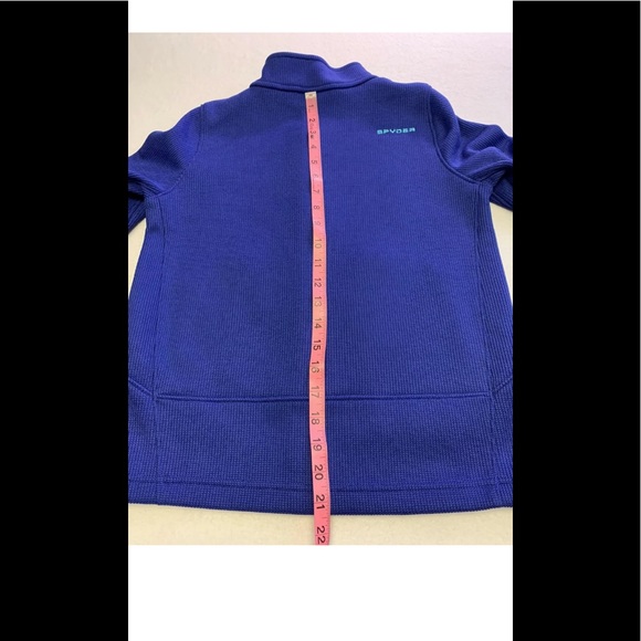 SPYDER FULL ZIP BLUE SWEATER JACKET Sz L 14/16 - Picture 12 of 12